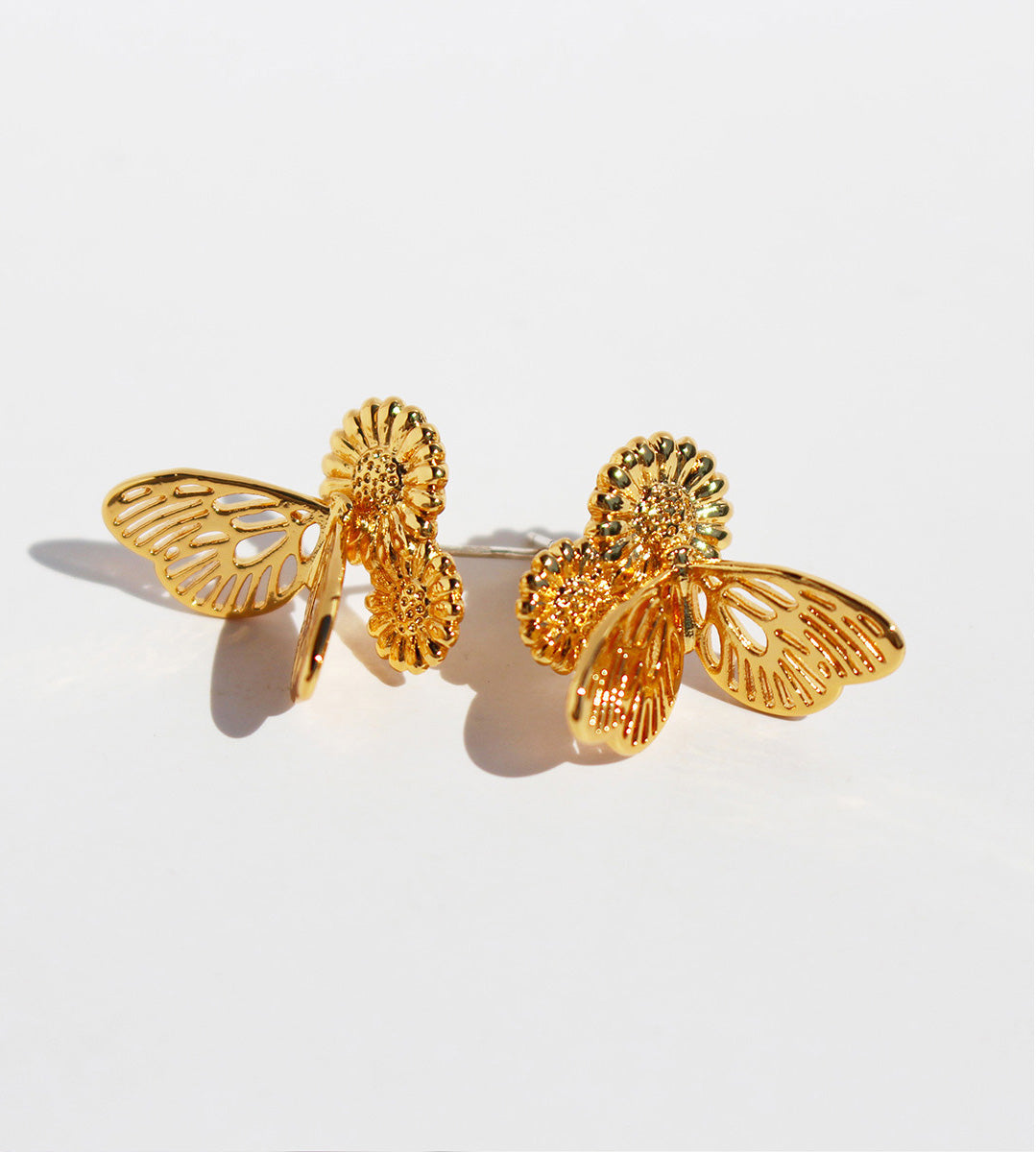 Cubic Butterfly Daisy Earrings