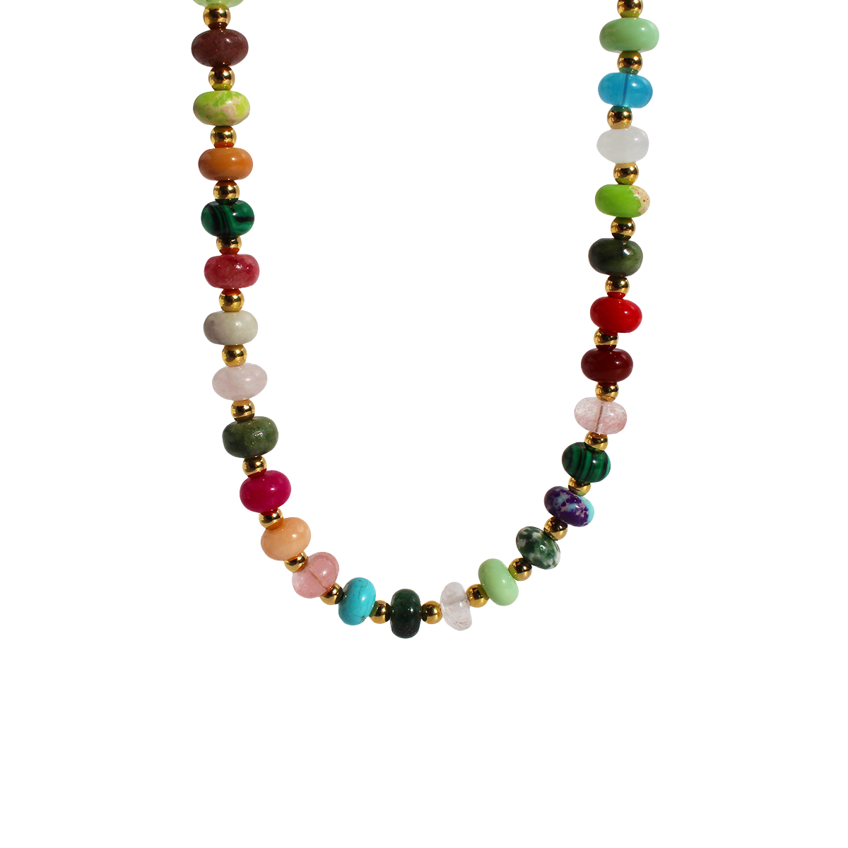 Rainbow Frisbee Beaded Necklace