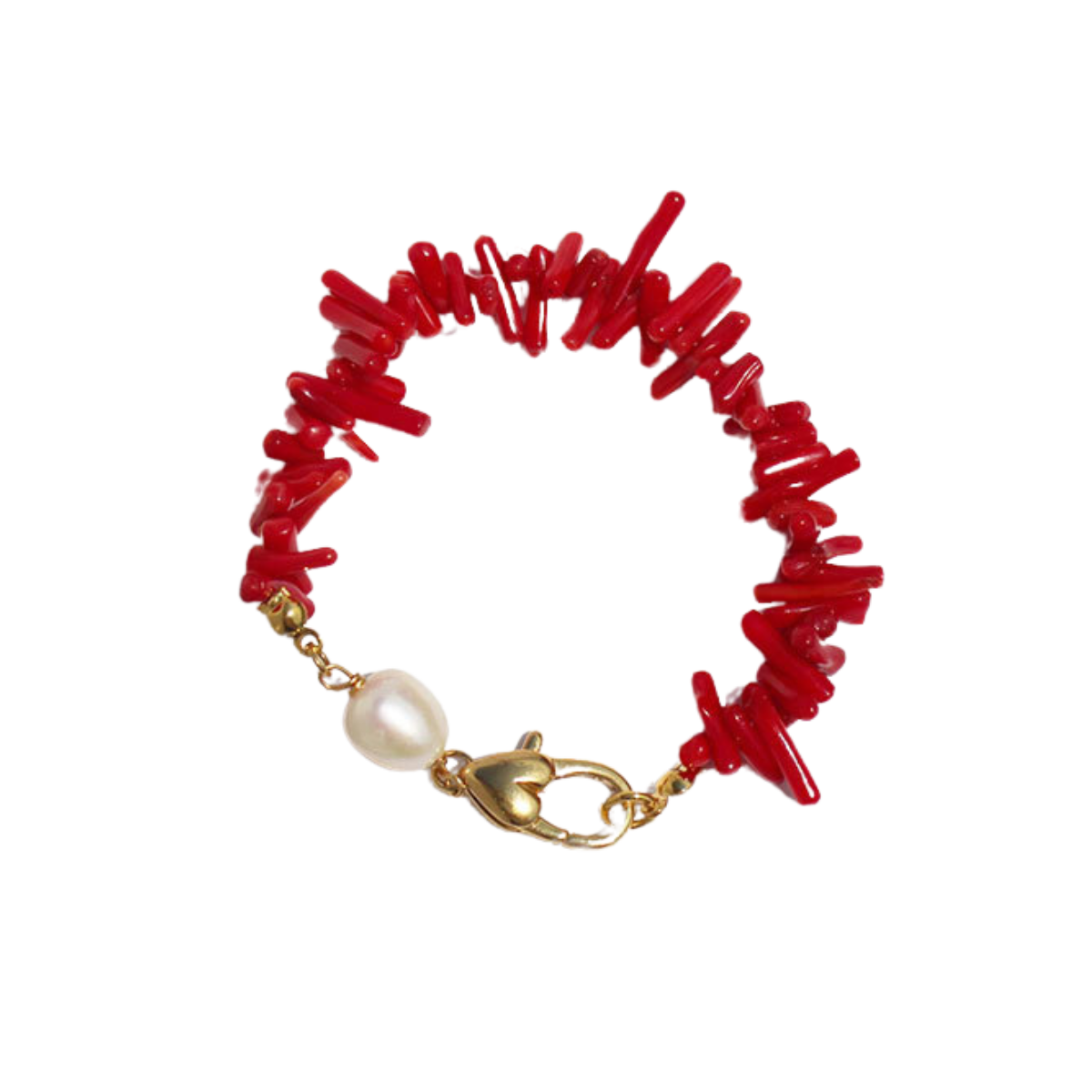 Irregular Coral Pearl Bracelet