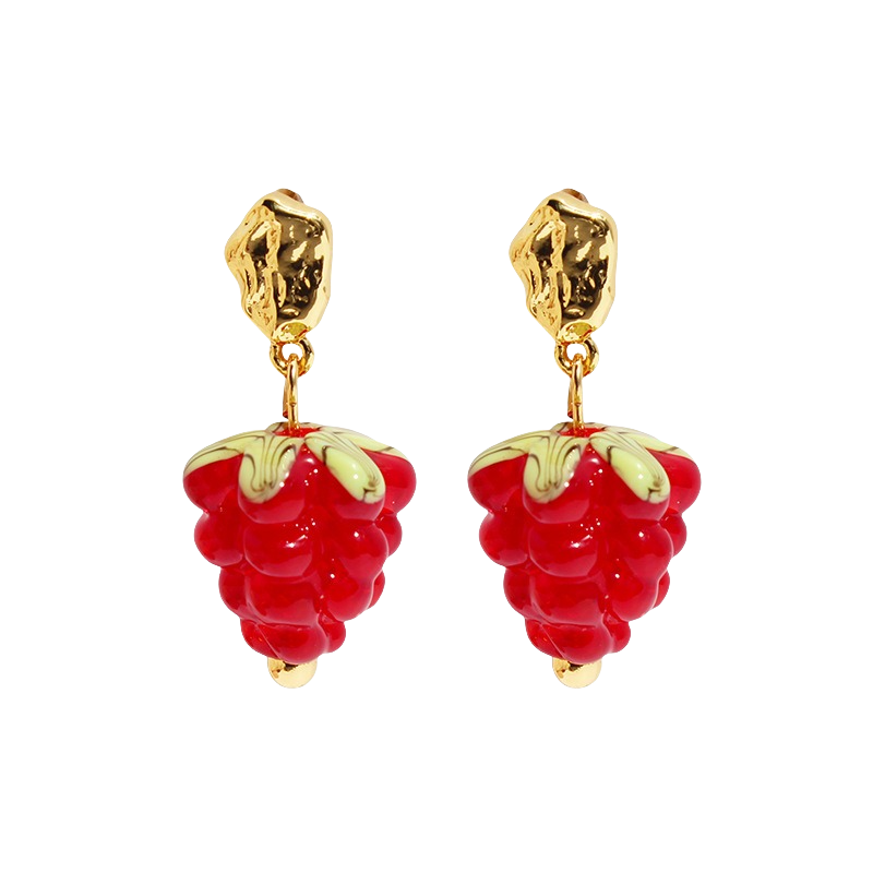 Raspberry Drop Earrings